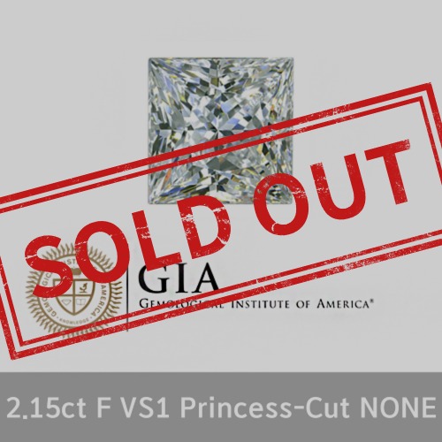 GIA 2.15ct F VS1 Princess-Cut None