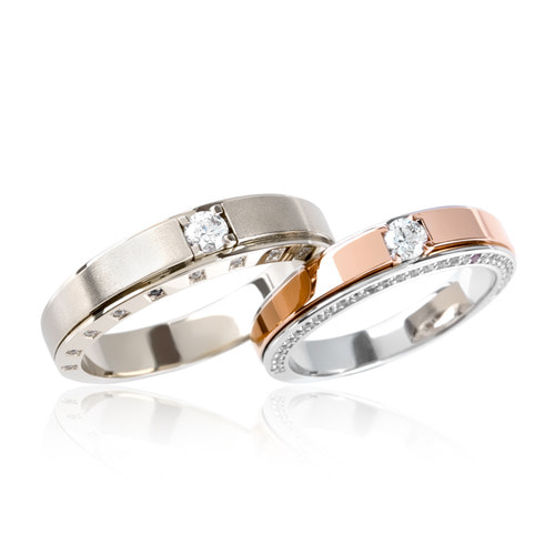 1부 다이아몬드 커플링 14k 18k 결혼반지 - 미누스 HNDCR01354