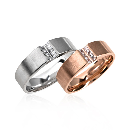 사각 천연다이아몬드 커플링  14k 18k 결혼반지 - 레핀 HNMCR368