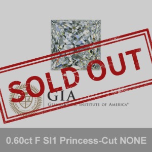 GIA 다이아몬드 0.60ct F SI1 Princess-Cut NONE