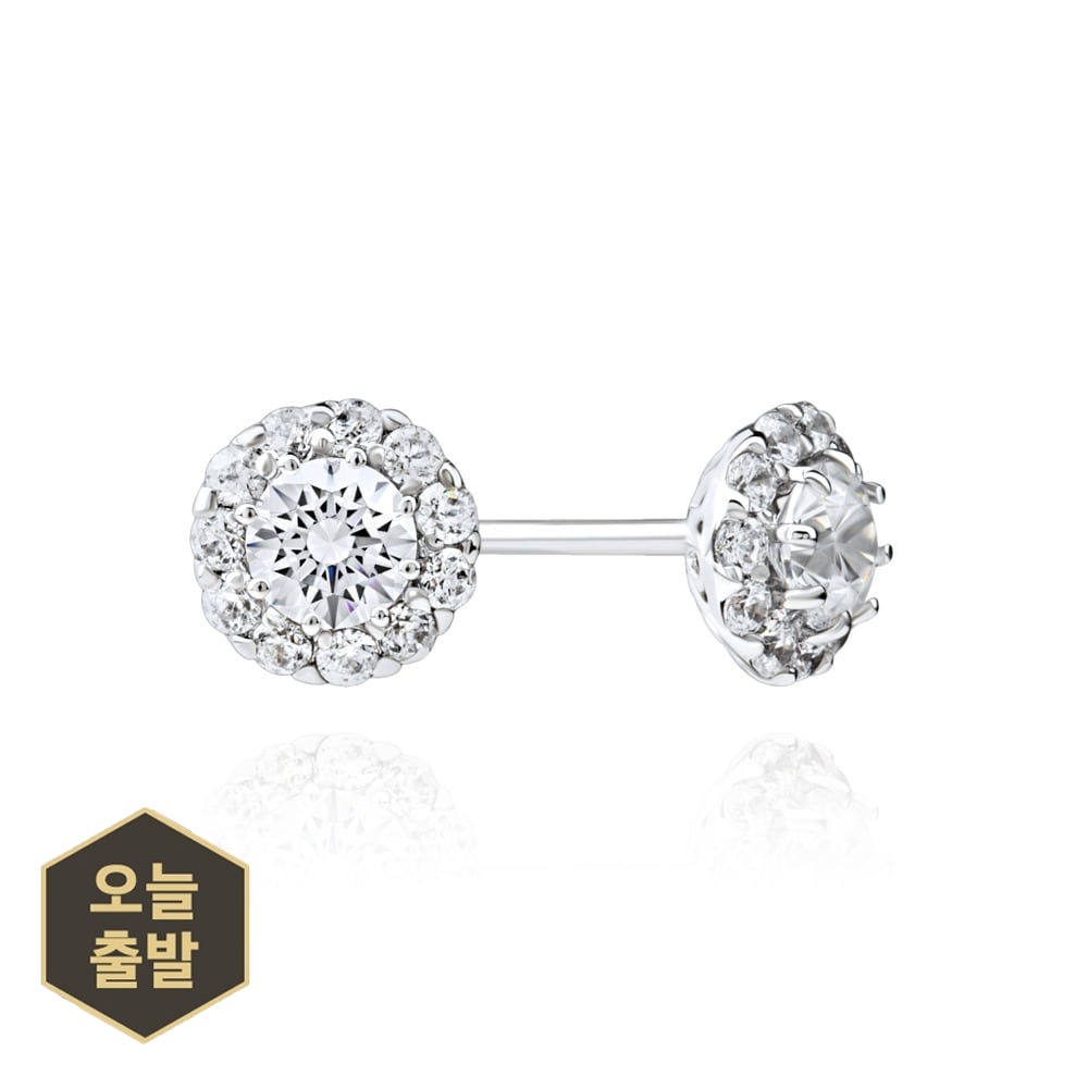 3부 다이아몬드 모던 웨딩 프로포즈 귀걸이 14k 18k 햅번 HNDER03936