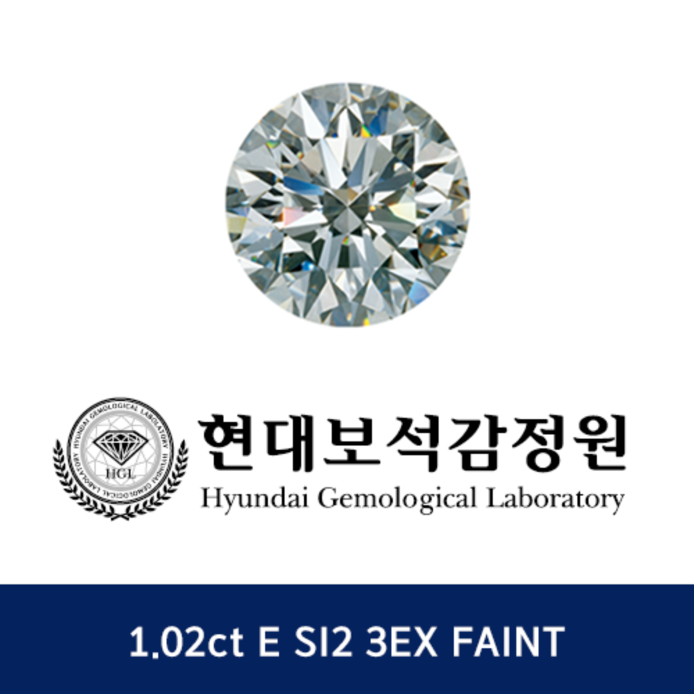 1캐럿 다이아몬드 나석 현대 1.02ct E SI2 3EX  Faint